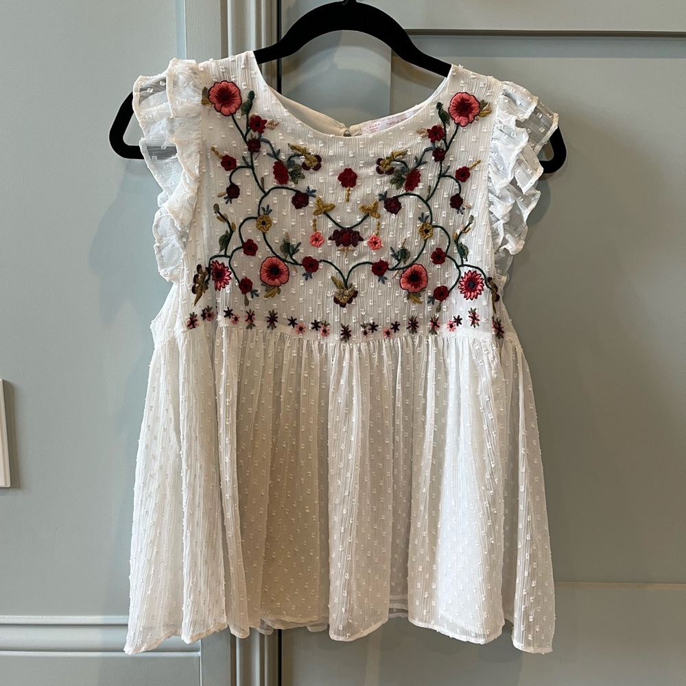 Zara Embroidered Sleeveless Blouse